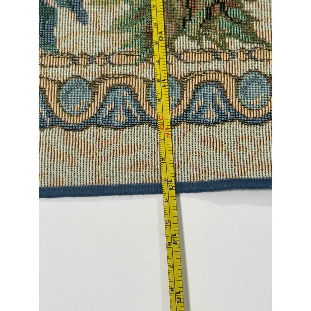 Vintage Fruit Floral Woven Tapestry Table Runner 70in & 3 Placemats Set